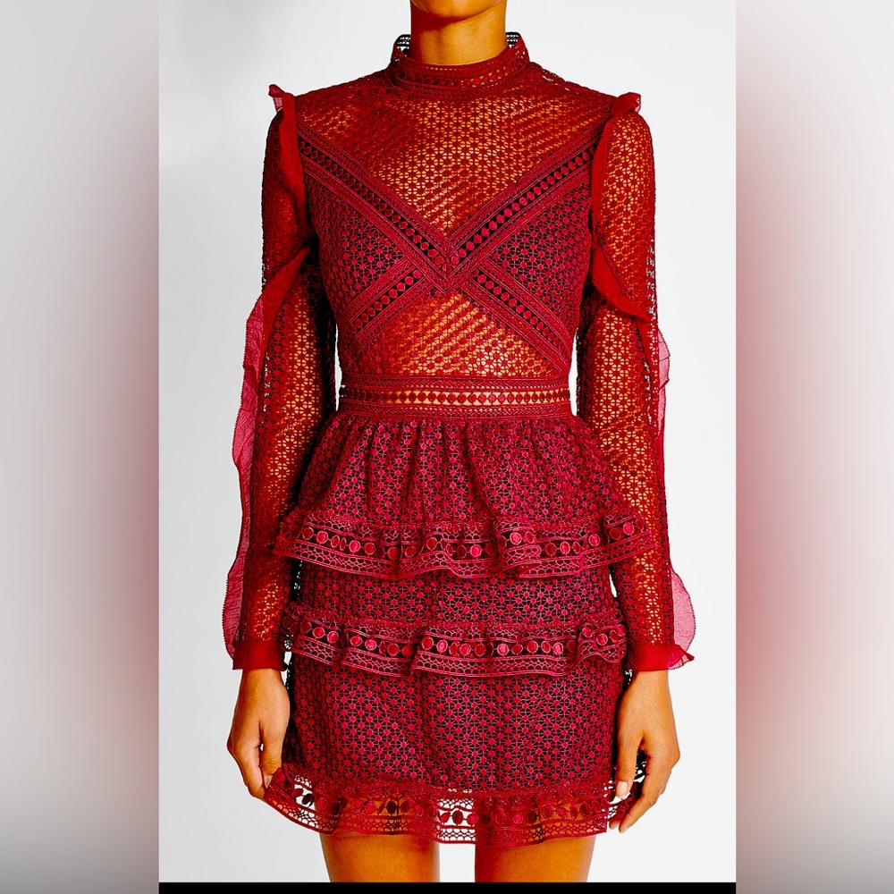 Elegant red Lace Dress for cocktail hour or more formal events